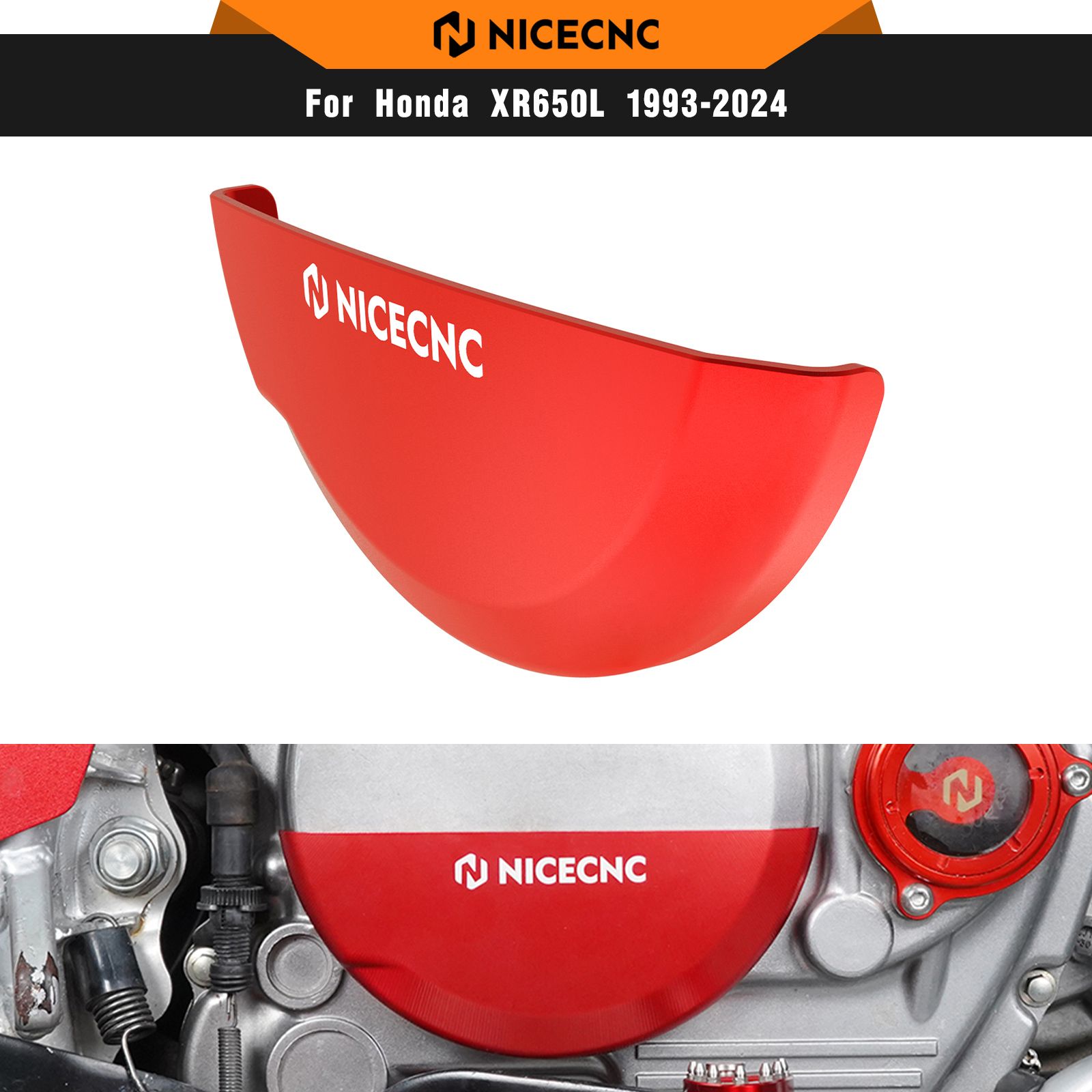 NICECNC ホンダ XR650L XR650 L 1993〜2024対応 クラッチカバーガード ビレットアルミ製