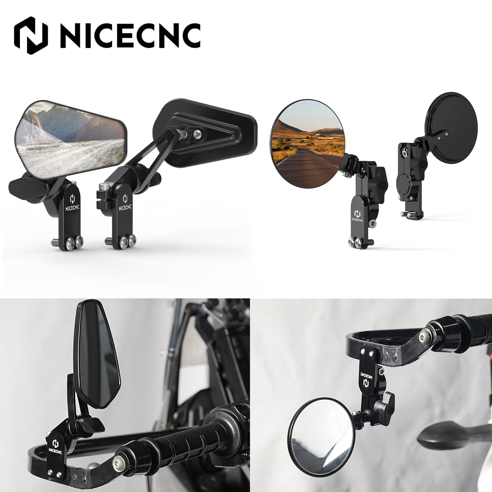 NICECNC 汎用クイックフリップバックミラー ハンドガードサイドミラー KTM ヤマハ ホンダ スズキ カワサキ BMW対応 16,848円