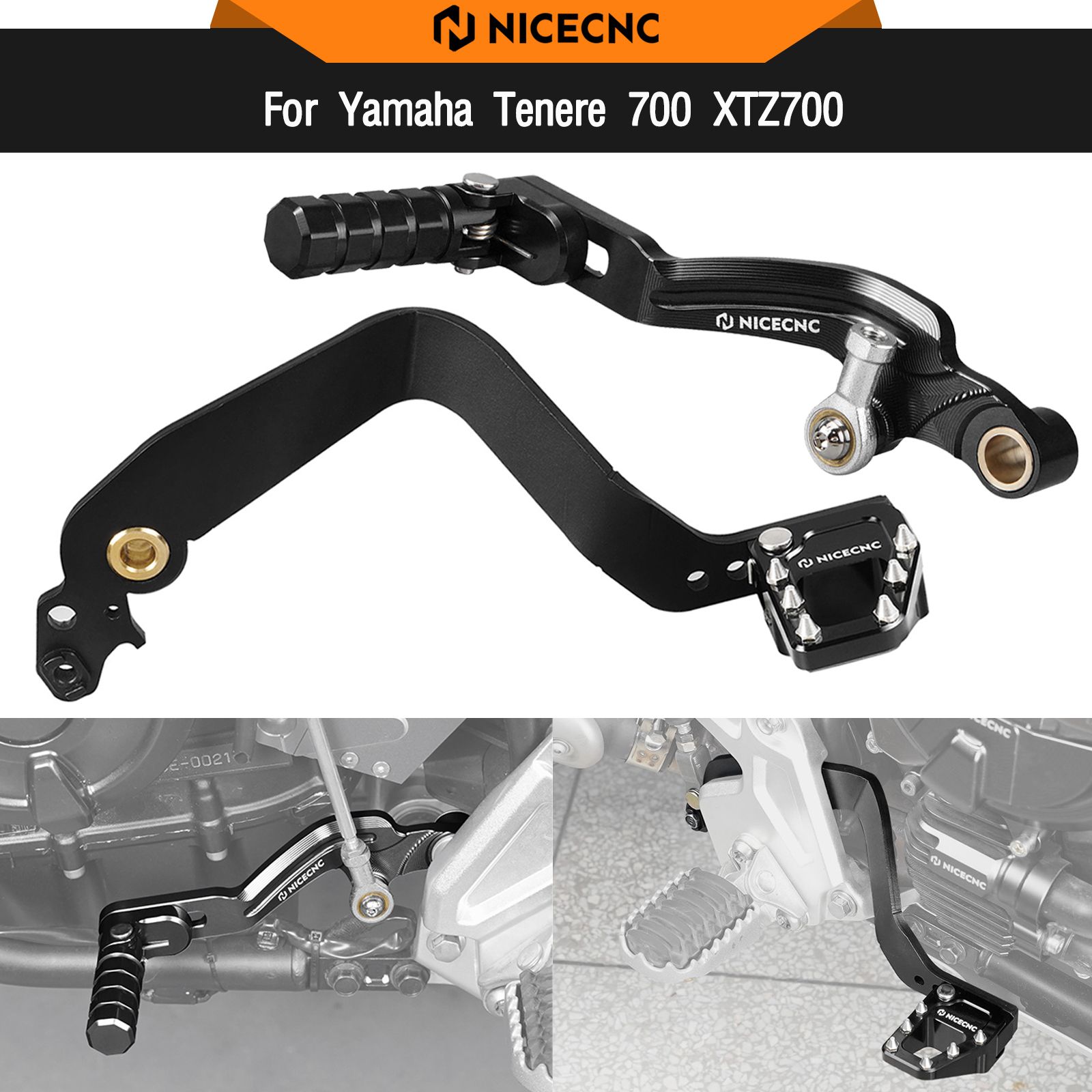 NICECNC ヤマハ テネレ700 T700 XTZ700 2019〜2024 ラリーエディション 2020〜2024対応 リアブレーキレバーペダル ギアシフトレバー