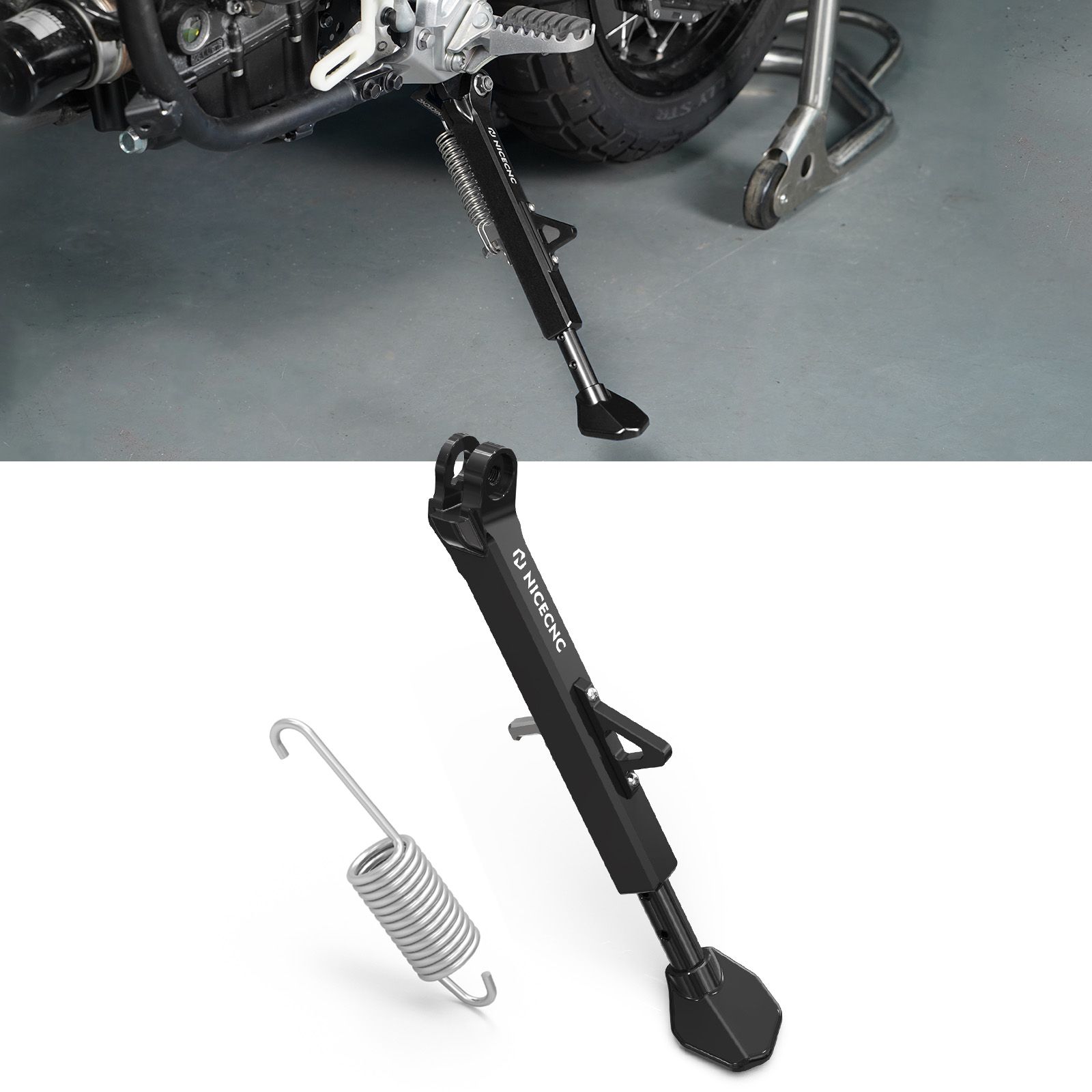 NICECNC ヤマハ Tenere700 XTZ700 2019〜2024対応 サイドスタンド 25〜50mm調整可能 Tenere700ラリー 2020〜2024対応エンジン・冷却装置