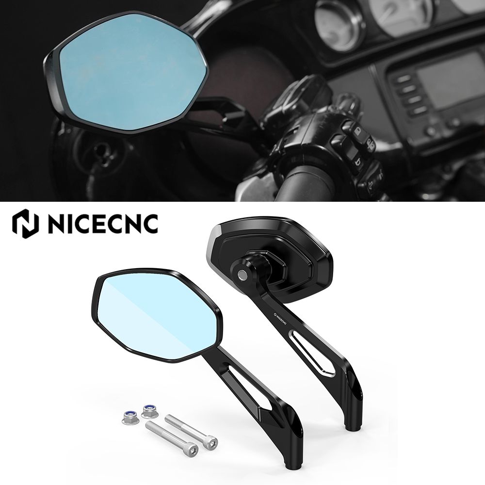 NICECNC ハーレー ダイナ ストリートボブ FXBBS FXDB スーパーグライド FXD ワイドグライド ローライダー ファットボブ FXDF対応 リアビューミラー