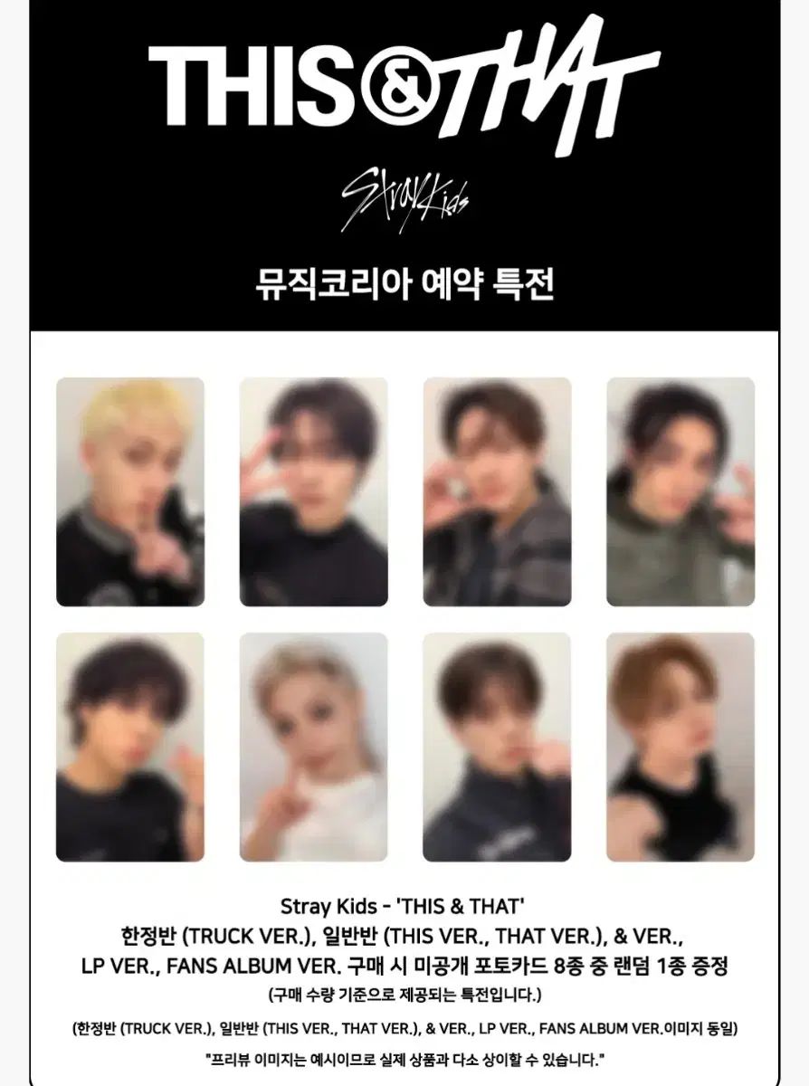 Stray Kids (ストレイキッズ・スキズ・SKZ) スキズ THIS & THAT ディスアンドザット ミューコリ Music Korea 未公開トレカ トレカ 特典 OT8 8人セット