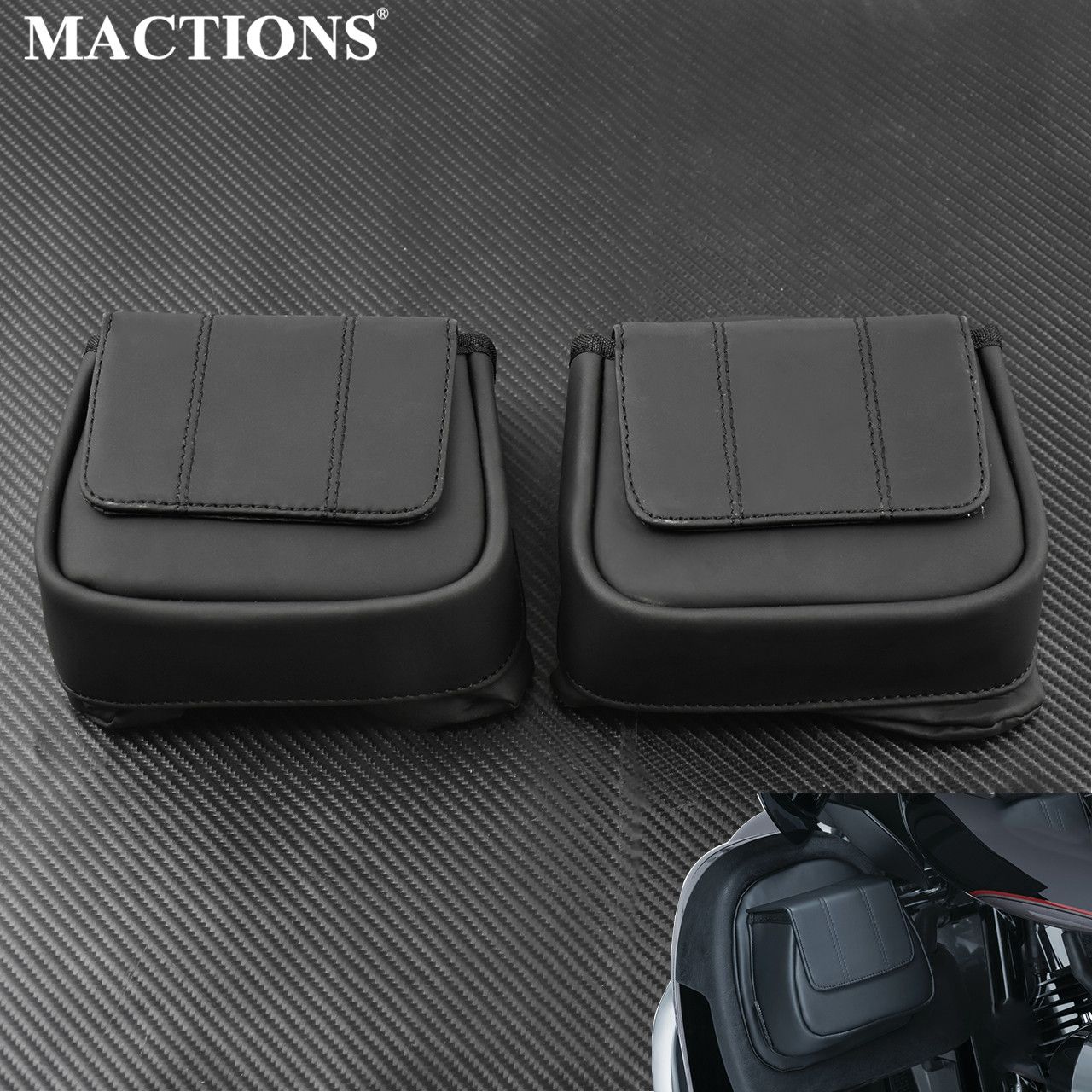 MACTIONS ハーレー ツーリング ストリートグライド ロードグライド エレクトラグライド 2014〜2018対応 ロアベントレッグフェアリング グローブボックス ツールバッグ 左右1組
