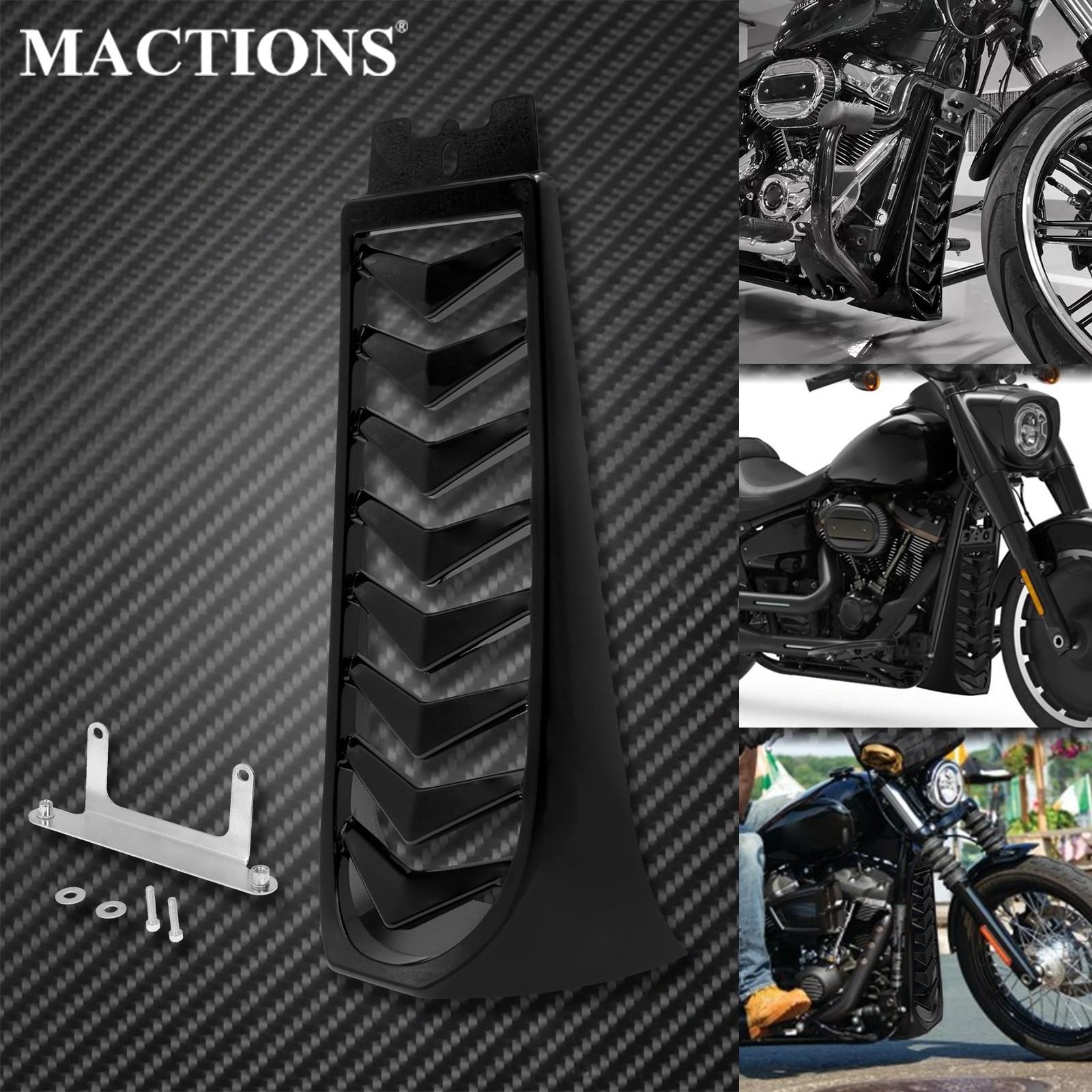 MACTIONS ハーレー ソフテイル ストリートボブ ブレイクアウト ファットボブ FXBR 2018〜2023対応 フロントロアラジエーターカバー チンフェアリングスポイラー グロスブラック