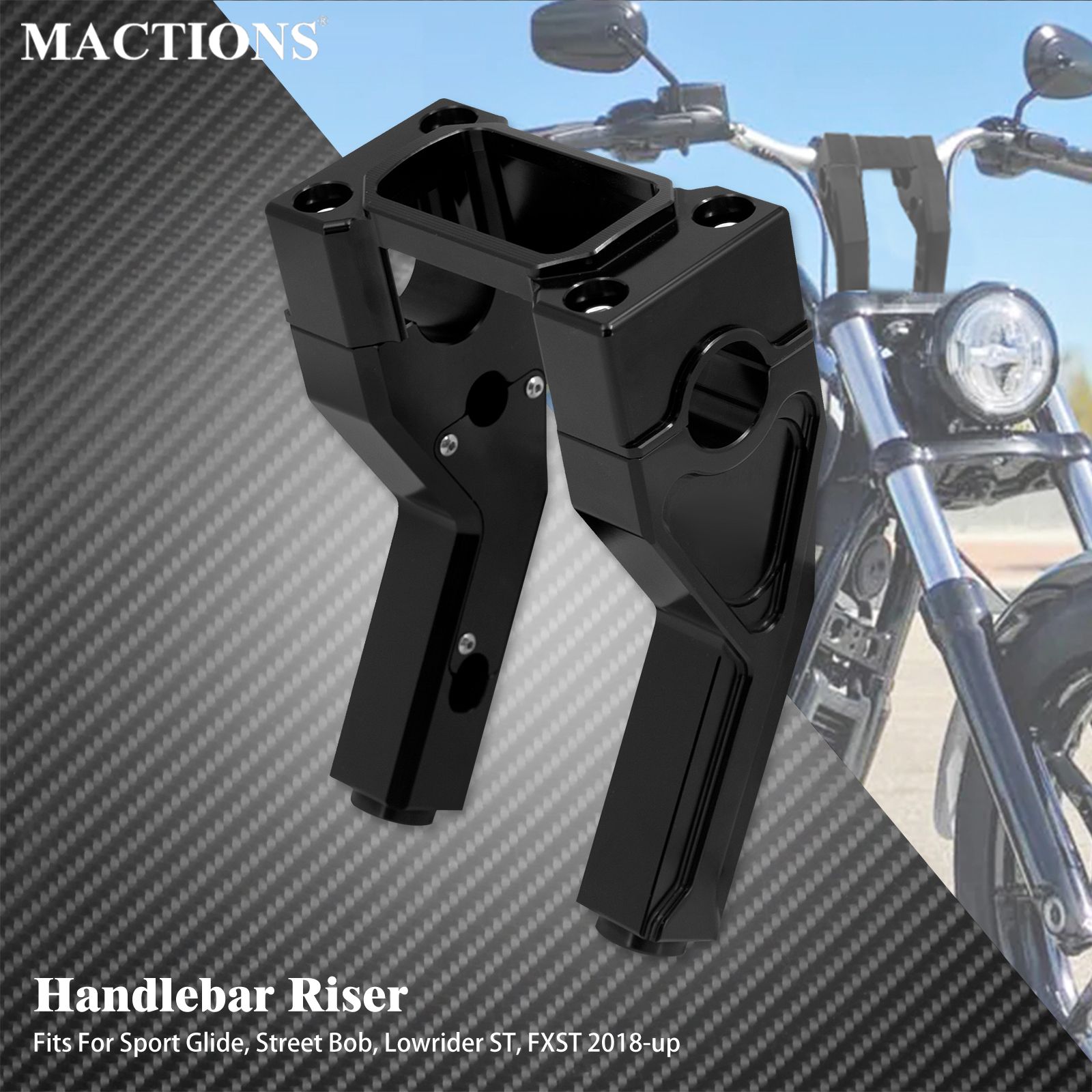 MACTIONS ハーレー ソフテイル FLSB FXBB FXLRST FXST 2018〜対応 ハンドルバーライザークランプ 6インチ デジタルディスプレイ対応