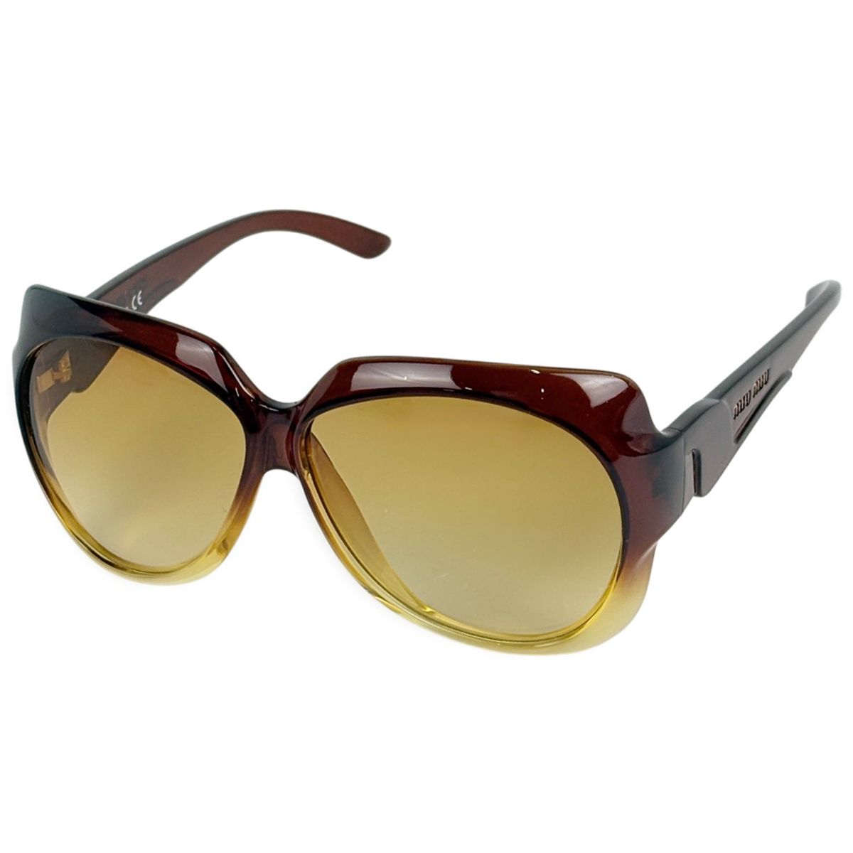 ミュウ ミュウ Miu Miu ロゴ サングラス グラデーション プラスチック ブラウン SMU041 レディース 【中古】