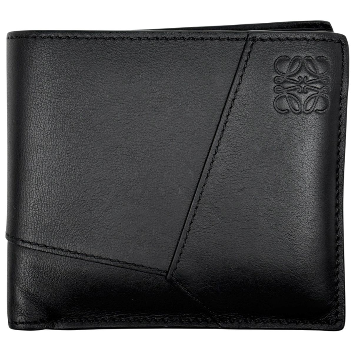 ロエベ LOEWE パズル バイフォールド コインウォレット 二つ折り財布 レザー ブラック メンズ 【中古】 42,120円