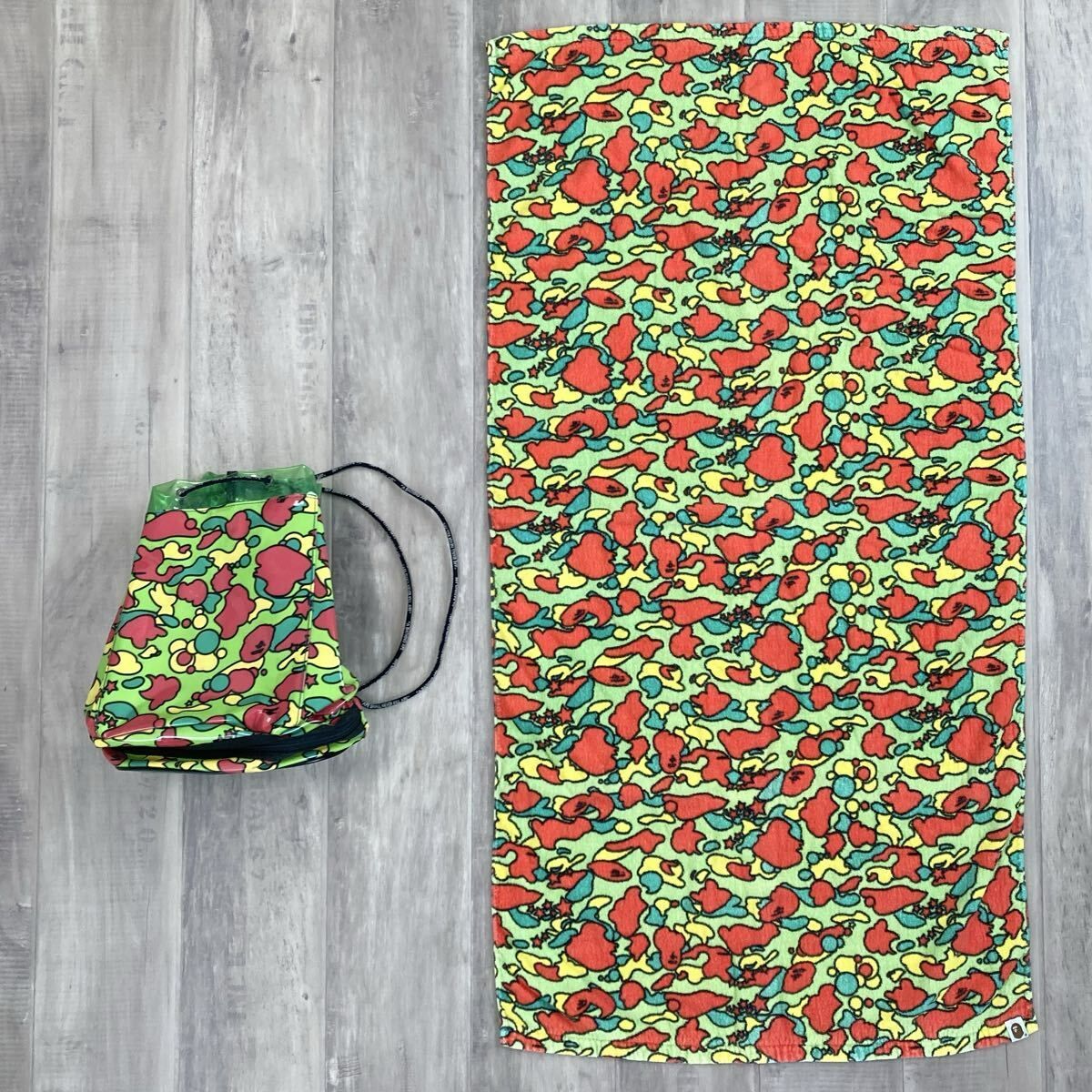 ★初期★ PSYCHE CAMO Beach Towel × Bag a bathing ape BAPE STA エイプ ベイプ アベイシングエイプ バッグ ビーチ タオル NIGO y35
