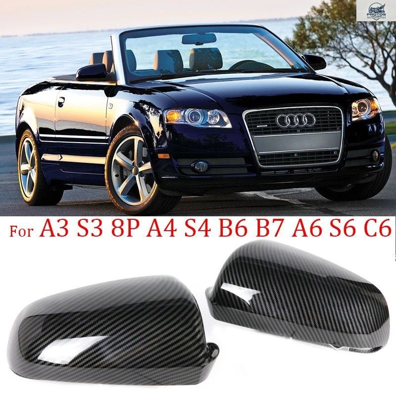 カーボンパターンサイドミラーキャップ アウディ A3 S3 8P A4 S4 B6 B7 8E 8H A6 S6 C6 4F フェイスリフト前モデル用カバー 7,647円