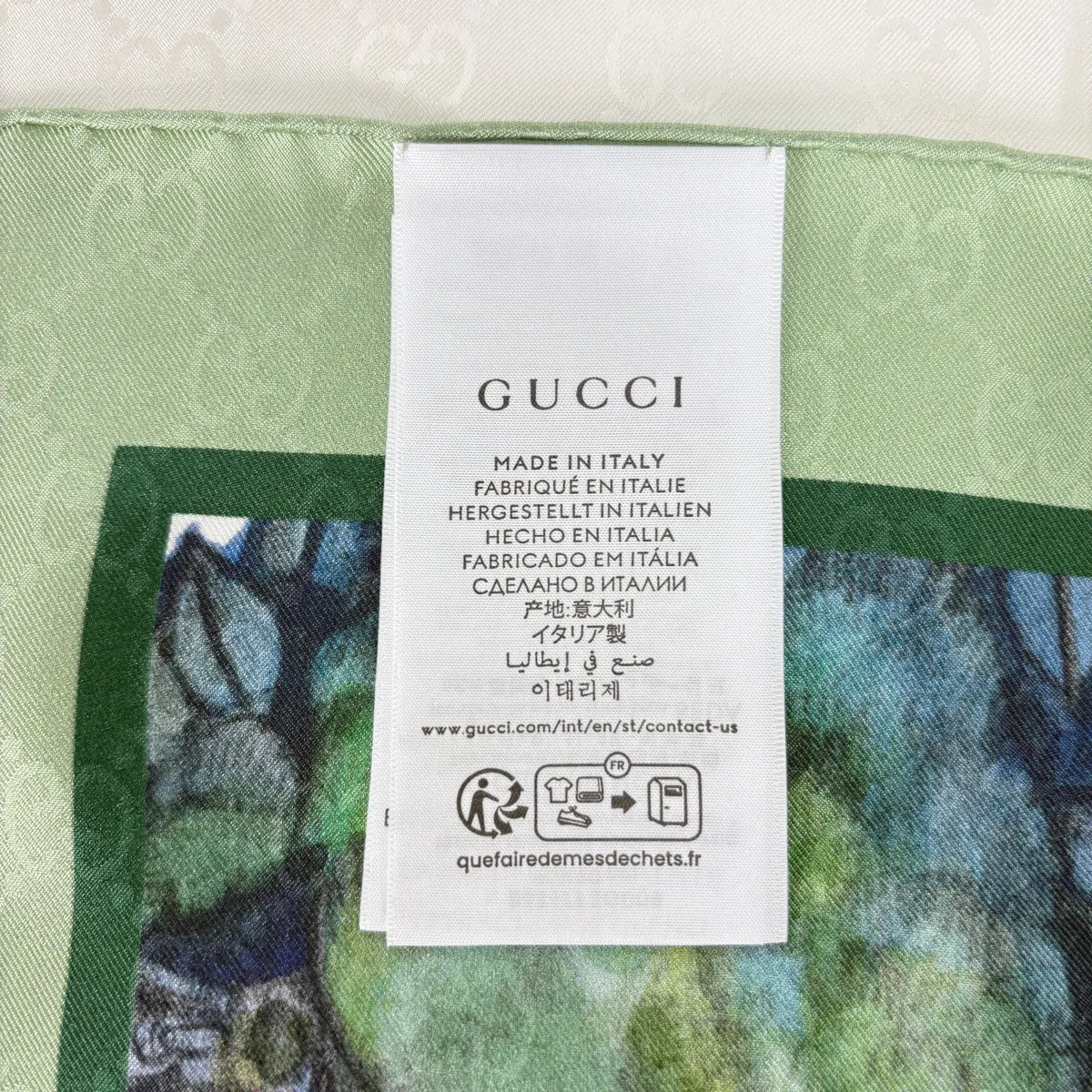 グッチ GUCCI スカーフ ヒグチユウコ 猫 シルク ブルー マルチカラー
