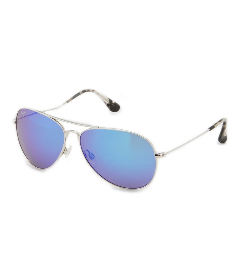 マウイジム レディース アクセサリー サングラス・アイウェア プラスサイズ Maui Jim Mavericks PolarizedPlus2R Aviator 61mm Sunglasses Sil