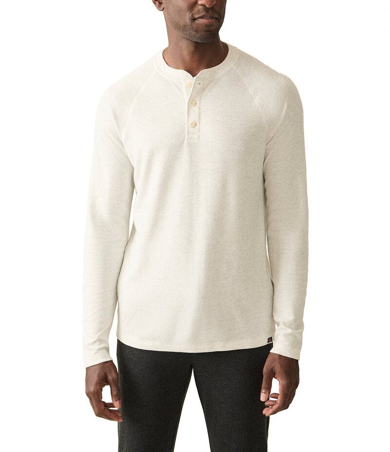 ファレティ メンズ トップス シャツ Faherty Cloud Long Sleeve Henley Shirt Ivory Heather アイボリー