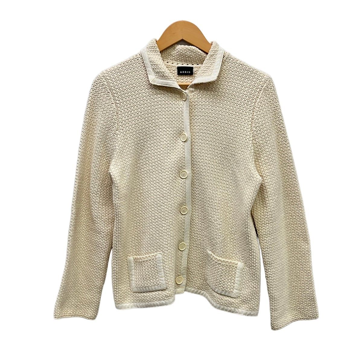 AKRIS(アクリス) カーディガン サイズF 46 レディース美品 - アイボリー 長袖