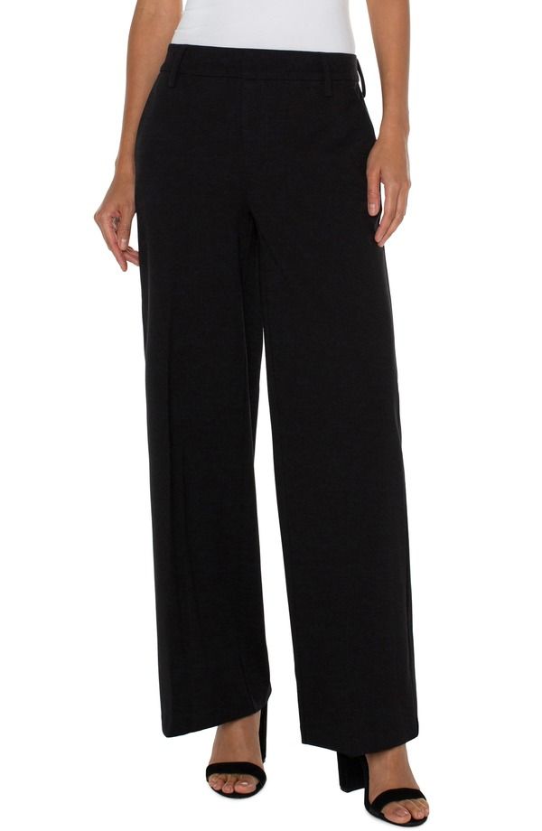 リヴァプール ロサンゼルス レディース ボトムス レギンス ワイドレッグ パンツ ニット Liverpoolos Angeles Kelsey Wide Leg Knitrousers Black ブ