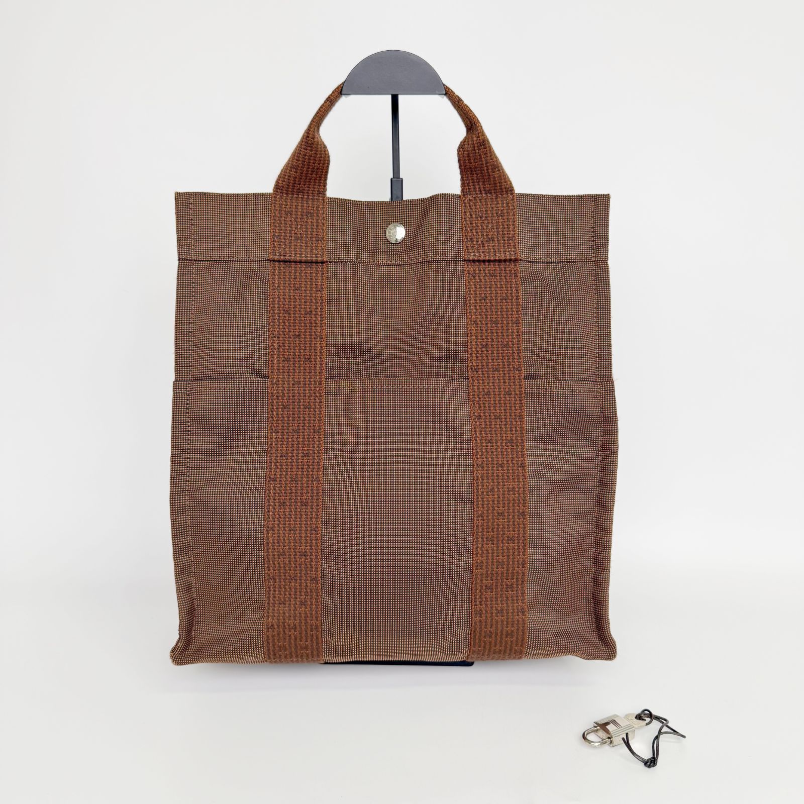 【中古】Hermes エルメス エールライン アドPM リュックサック バックパック キャンバス ブラウン 金具シルバー ヴィンテージ レディース HIBUOCHI VINTAGE hboc260803a06