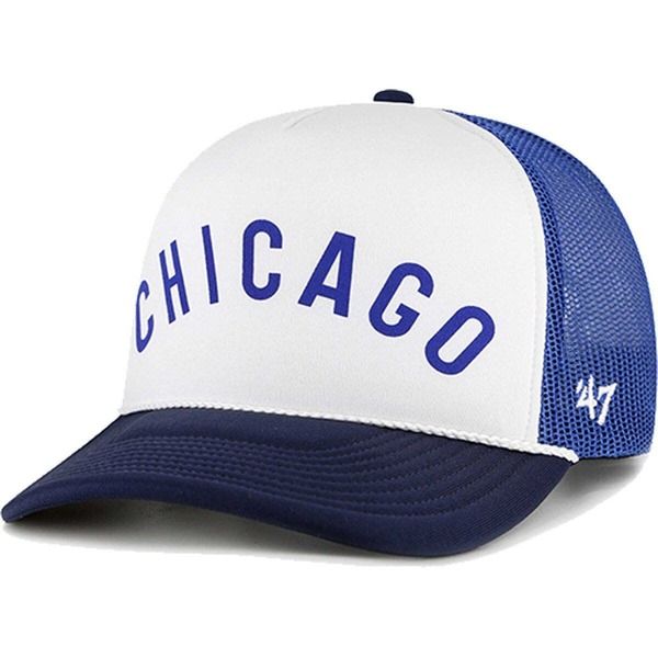 フォーティーセブン メンズ アクセサリー 帽子 Mens 47 White Chicago Cubs Foam Front Scriptrucker Snapback Hat White ホワイト
