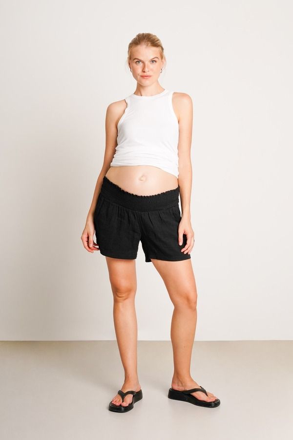 ノム レディース ボトムス ハーフパンツ・ショーツ ショートパンツ シャーリング Nomaternity Theasy Smocked Maternity Shorts Black ブラック 15,895円