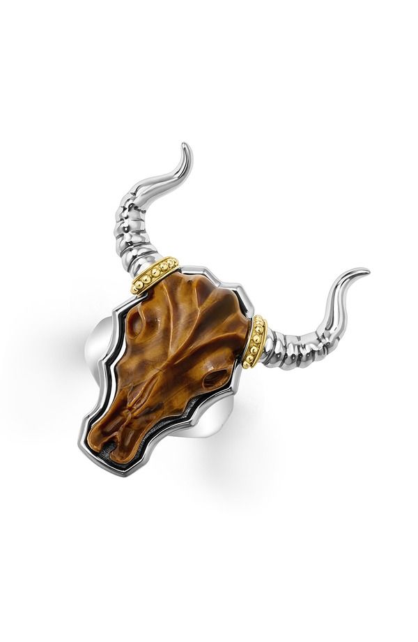ラゴス レディース アクセサリー 指輪 LAGOS Mens Longhorn Ring Tigers Eye アニマル