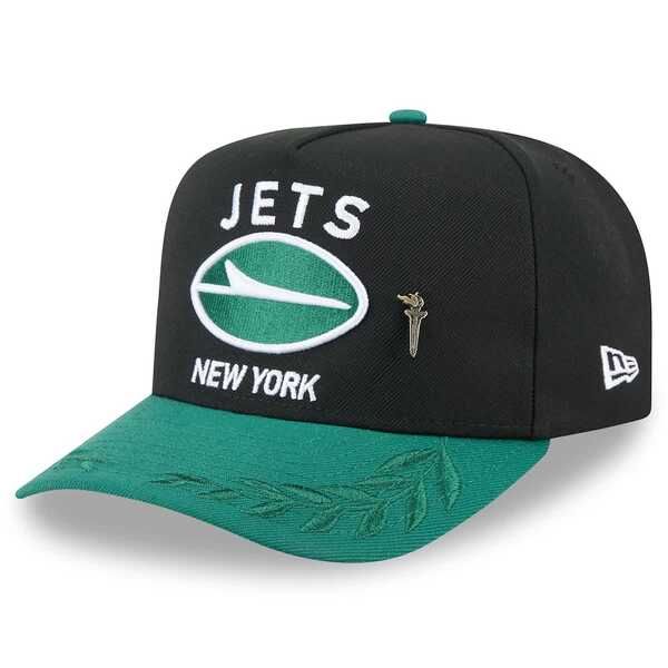 ニューエラ メンズ アクセサリー 帽子 Mens New Era BlackGreenew York Jets 2025 NFL Draft On Stage AFrame 59FIFTY Fitte