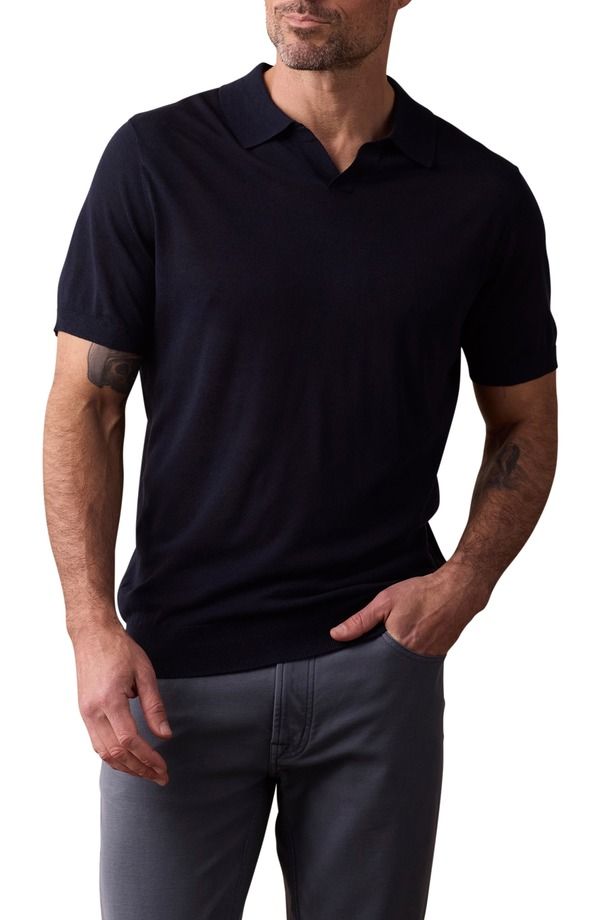 ノーマルブランド メンズ アウター パーカー・スウェット ポロシャツ セーター The Normal Brand Solid Johnny Collar Polo Sweater Navy ネイビー 23,532円