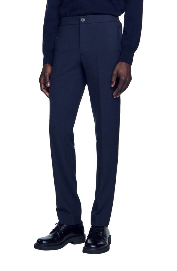 サンドロ メンズ ボトムス カジュアルパンツ ジャージー SANDRO Jersey trousers Navy Blue ネイビー