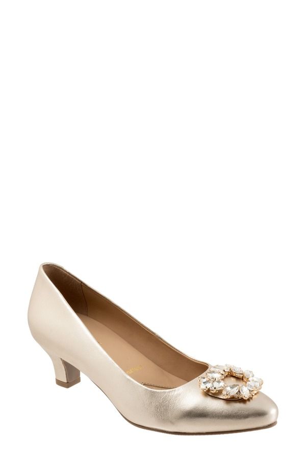 トロッターズ レディース シューズ ヒール Trotters Kate Kitten Heel Pump Champagne シャンパン