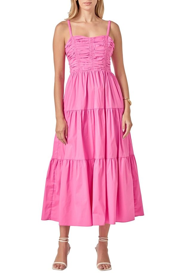 イングリッシュファクトリー レディース トップス ワンピース ティアード ギャザー コットン English Factory Ruched Cotton Blend Tiered Sundress P 27,170円