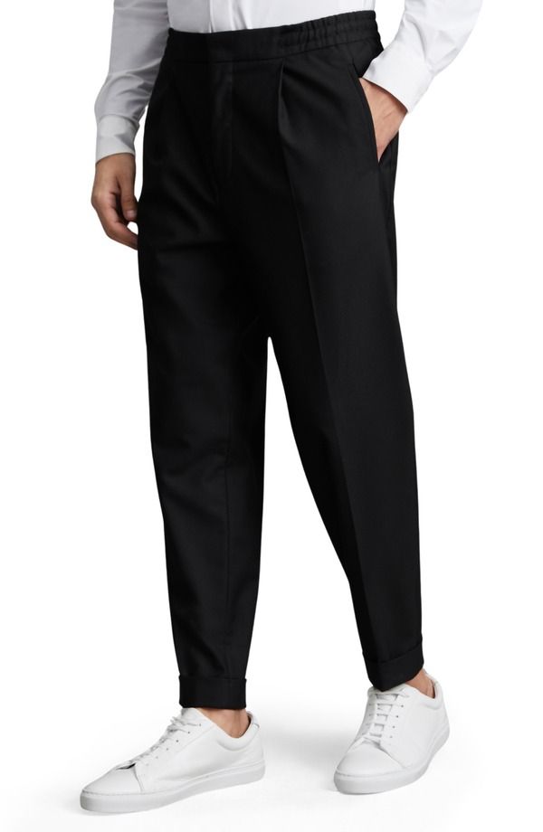 レイス メンズ ボトムス カジュアルパンツ プリーツ Reiss Brighton Pleated Relaxed Taper Pants Black ブラック 44,880円