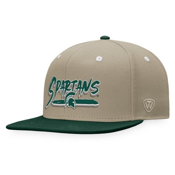 トップオブザワールド メンズ アクセサリー 帽子 Mens Top of the World KhakiGreen Michigan State Spartans Land Snapback Hat