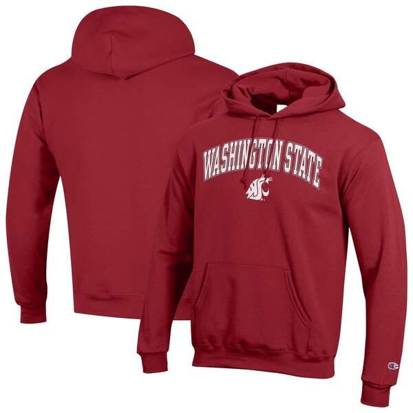 チャンピオン メンズ アウター パーカー・スウェット ロゴ フリース MensChampion Crimson Washington State Cougars Arched Logo Fleece