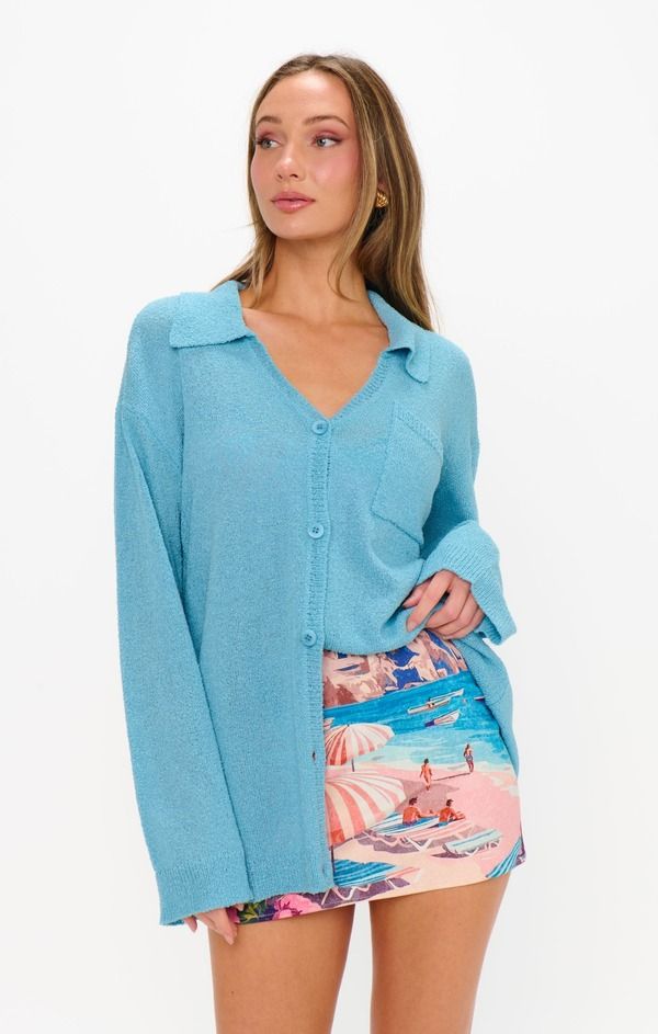 ウミーユアムーム レディース アウター パーカー・スウェット セーター Show Me Your Mumu Sonny Sweater Blue Lagoon Knit ブルー