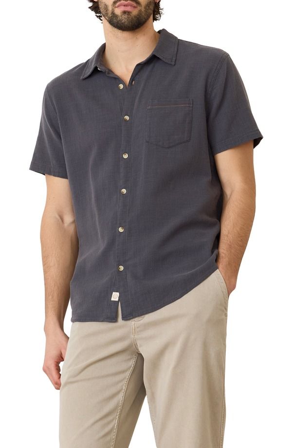 マリーン レイヤー メンズ トップス シャツ コットン Marine Layer Classic Solid Short Sleeve Stretch Cotton Selvage ButtonUp 28,350円