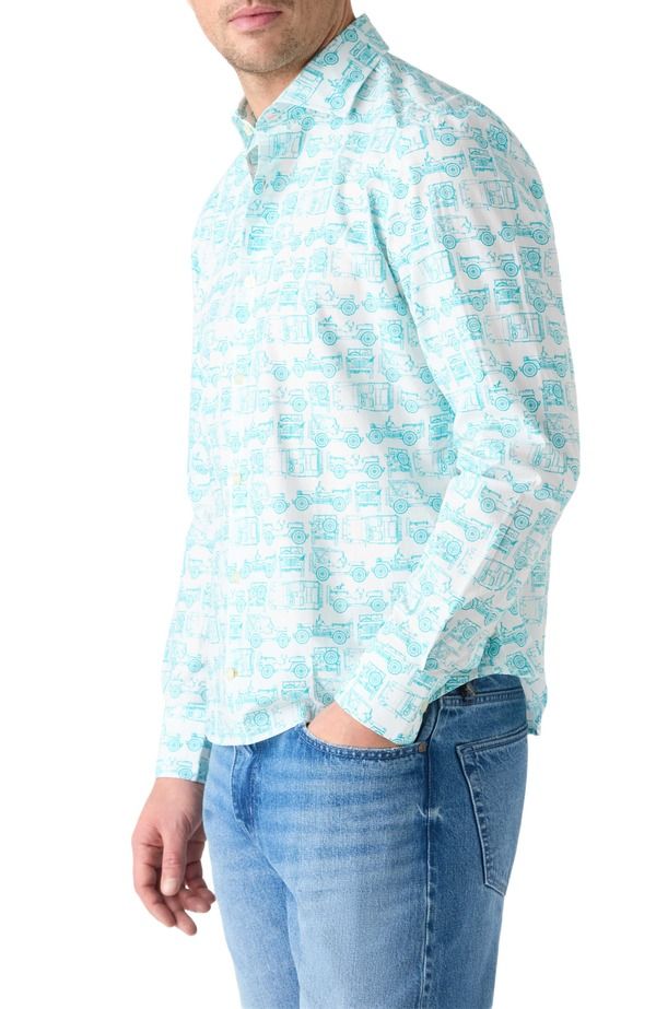 ロバート タルボット メンズ トップス シャツ プリント Robertalbott Reynolds Printed SUV Shirt White And Green ホワイト