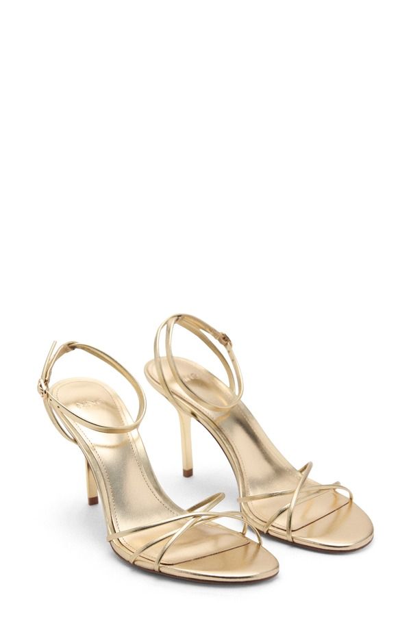 マンゴ レディース シューズ サンダル アンクル MANGO Ankle Strap Sandal Gold ゴールド