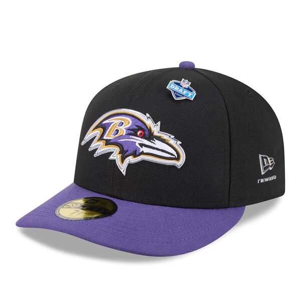 ニューエラ メンズ アクセサリー 帽子 Mens New Era BlackPurple Baltimore Ravens 2026 NFL Draft PreCurved 59FIFTY Fitte
