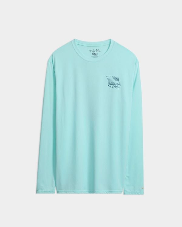 ソルトライフ メンズ トップス シャツ Salt Life Underwater Diving SLX Performance Long Sleeve Shirt Lt Aruba Heather ヘ