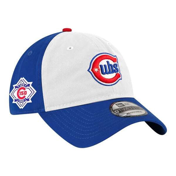 ニューエラ メンズ アクセサリー 帽子 Mens New Era RoyalWhite Chicago Cubs 150th Anniversary Casual Classic Adjustable