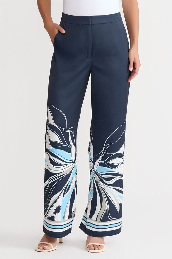ミンウォン レディース ボトムス レギンス クレープ フラワー柄 パンツ フラワー Ming Wang Crepe de Chine WideLeg Floral Abstract Pants Ind 27,170円