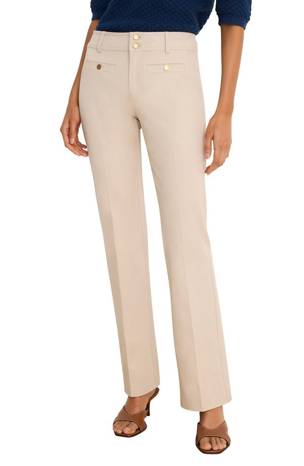 ニックプラスゾーイ レディース ボトムス レギンスリムフィット ブーツカット パンツ ブーツ NICZOE Plaza Slim Fit Bootcut Pants Macadamia