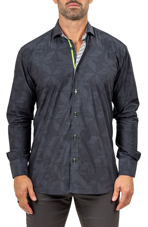 マセオ メンズ トップス シャツ コットン Maceoo Eins Marthy Contemporary Fit Cotton ButtonUp Shirt Black ブラック