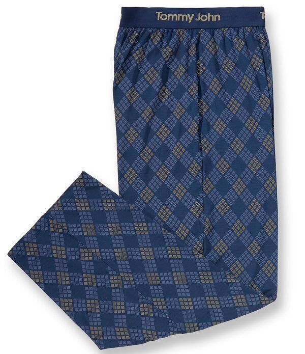 トミージョン メンズ トップス シャツ パンツ Tommy John Second Skin Diamond Plaid Sleepants Dress Blues チェック