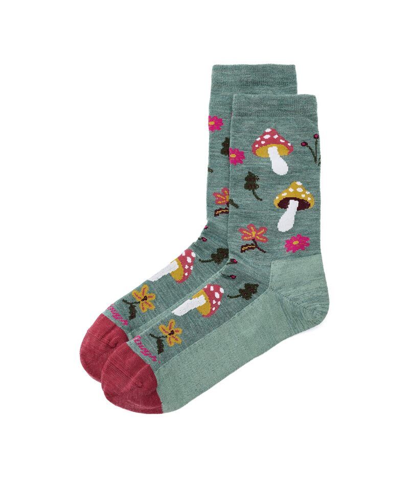 ダーンタフバーモント レディース アンダーウェア 靴下 Darn Tough Vermont Shroom Bloom Crew Lightweight Seafoam