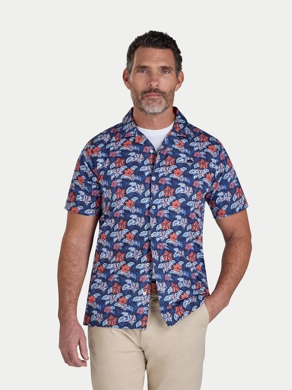ライジングブル メンズ トップス シャツ フラワー柄 フラワー Raging Bull Hawaii Floral Short Sleeve Shirt Navy ネイビー 27,170円