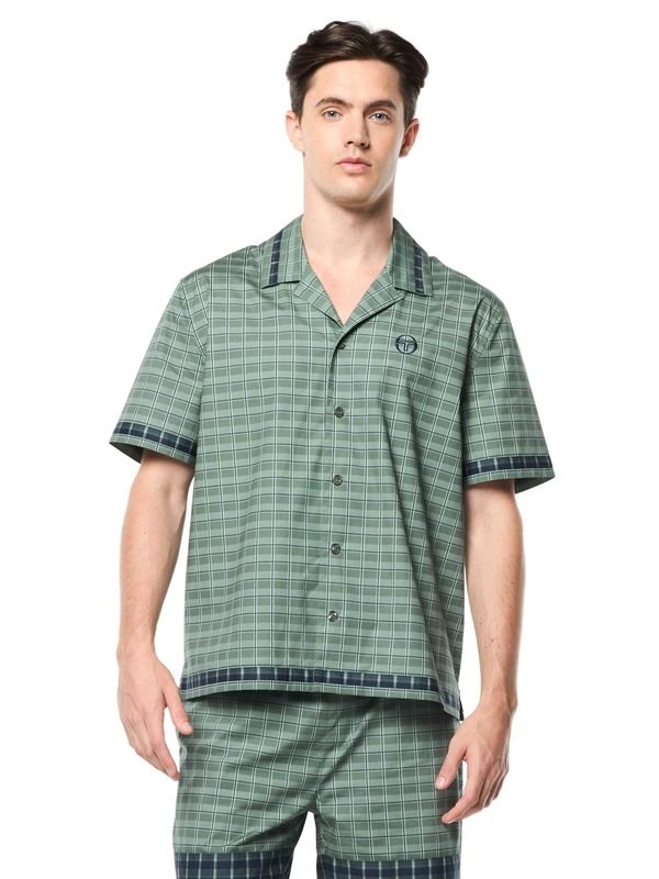 セルジオタッキーニ メンズ トップス シャツ Sergio Tacchini Quadretto Cabana Shirt Duck Green グリーン