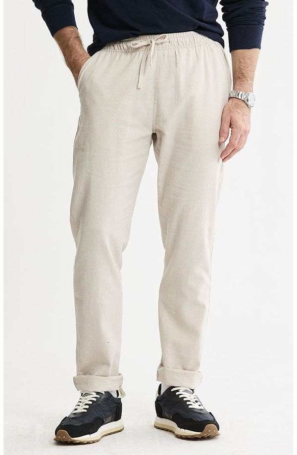 ジャックスガールフレンド メンズ ボトムス カジュアルパンツ リネン JACHS Linen Blendrawstring Pantstone ストーン