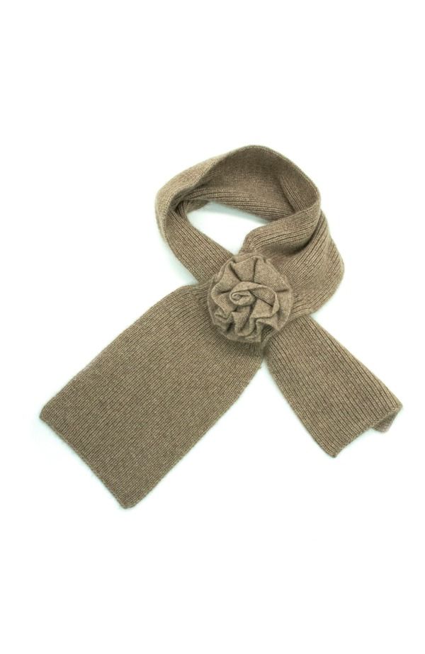 ポルトラーノ レディース アクセサリー マフラー・ストール・スカーフ Portolano Cashmere loop scarf with flower NILE BROWN ブラウン