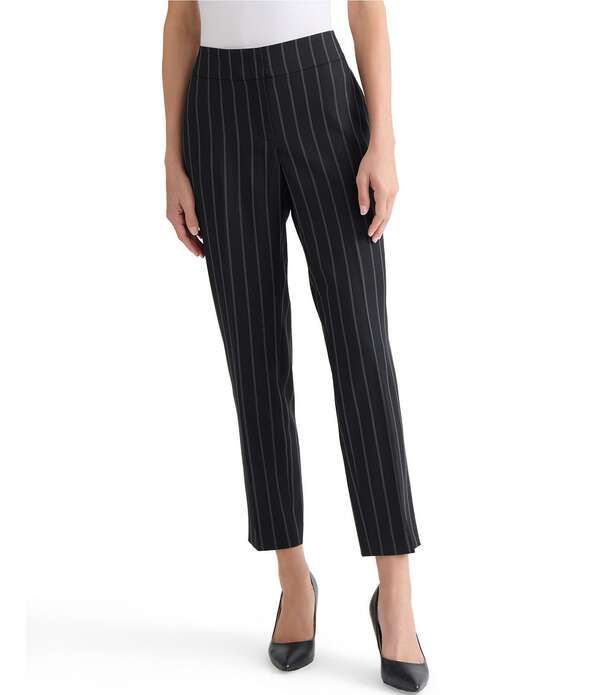 カスパール レディース ボトムス カジュアルパンツ Kasper Fly Front Pinstripe Slim Pants BlackVanilla Ice ブラック