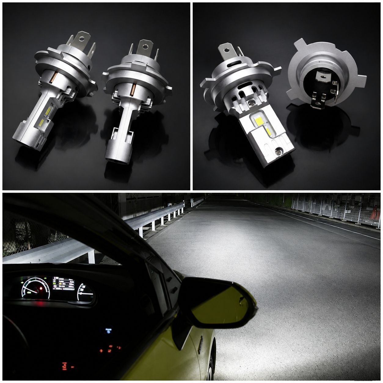 マツダ トリビュート H15.12～H17.10 爆光 改良版 CSP LEDヘッドライト H4 特注ハイパワーチップ搭載 純白 車検対応 冷却ファン搭載 取付角度360度調整可能 2個セット 新品 送料無料