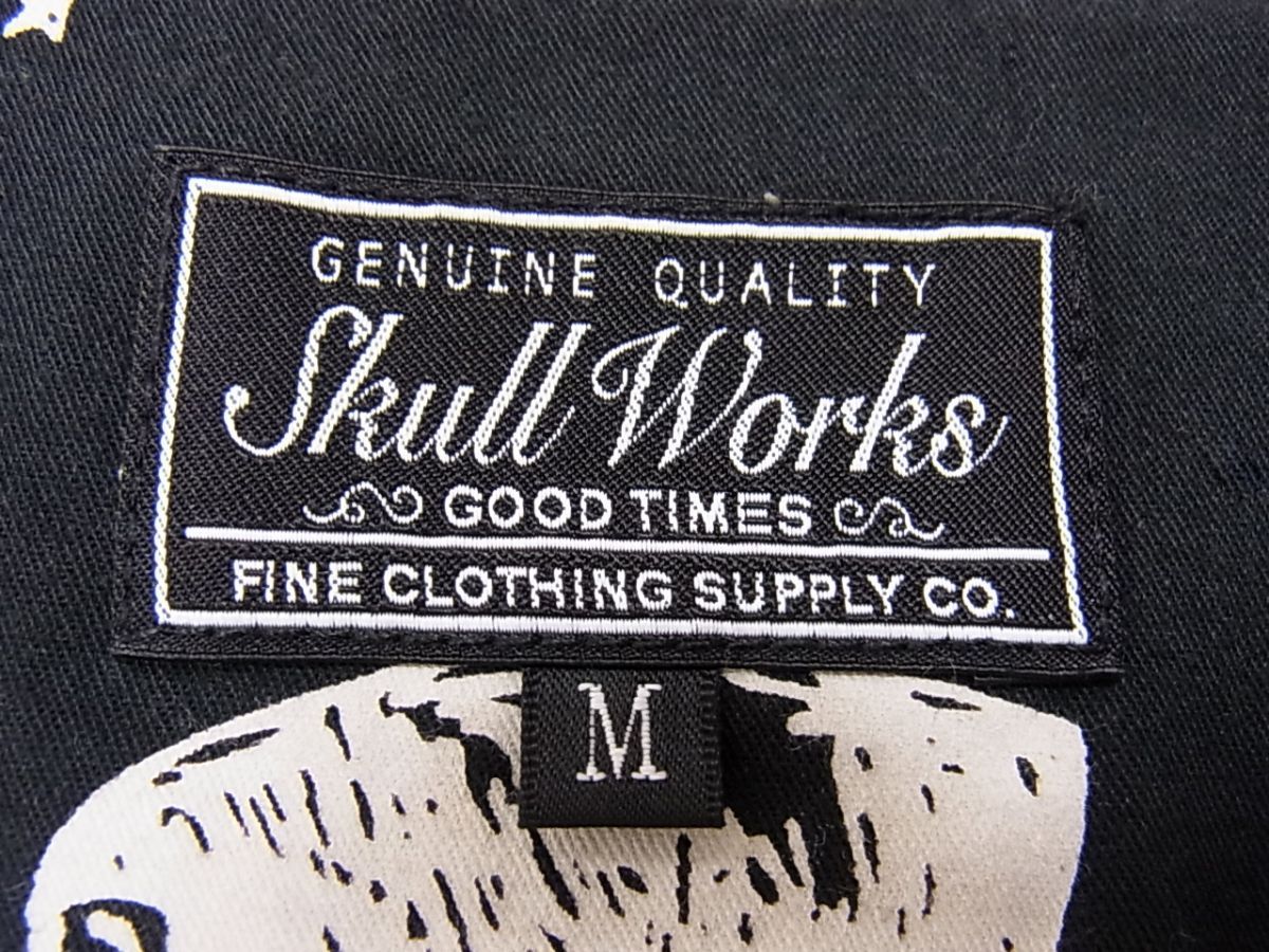 ◇SKULL WORKS 半袖 アロハシャツ オープンカラー グラフィック