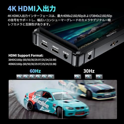 R★FEELWORLD FW568PRO 6 インチ1200nit高輝度1920X1080デジタル一眼レフ カメラフィールド モニター、3D LUTフォーカス ピーキング アシスト フル波形 4K HDMI 入出力ビデオ フィールド モニター 319b7624